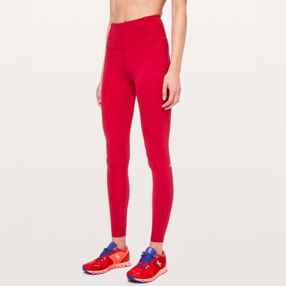 Lululemon Fast and Free Tight 28” *Non Reflective Dark Red Size 12